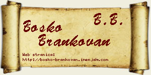 Boško Brankovan vizit kartica